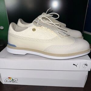 PUMA Arnold Palmer Royale Wingtip Golf Shoes Ivory/Zen Blue/White SIZE 12